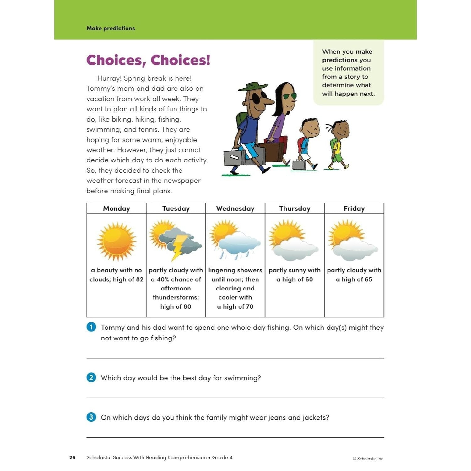 Scholastic Success with Reading Comprehension Grade 4 Workbook