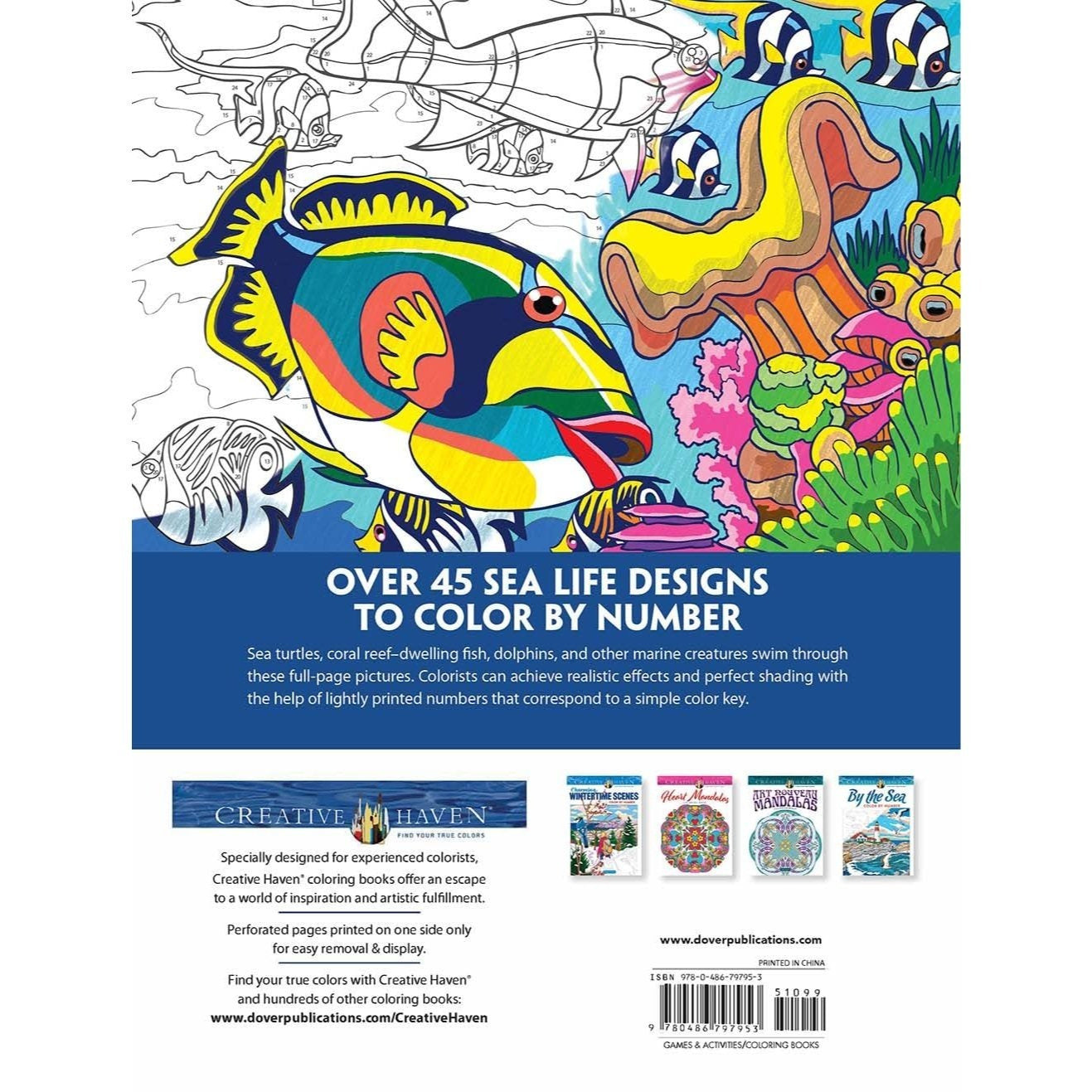 Creative Haven Sea Life Color by Number Coloring Book
