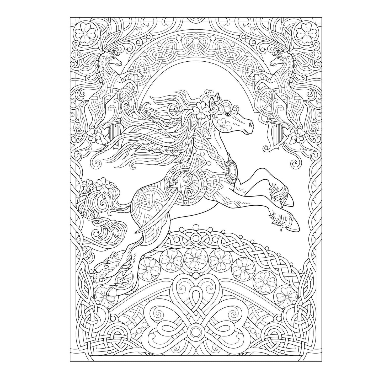 Creative Haven Dream Horses Coloring Book