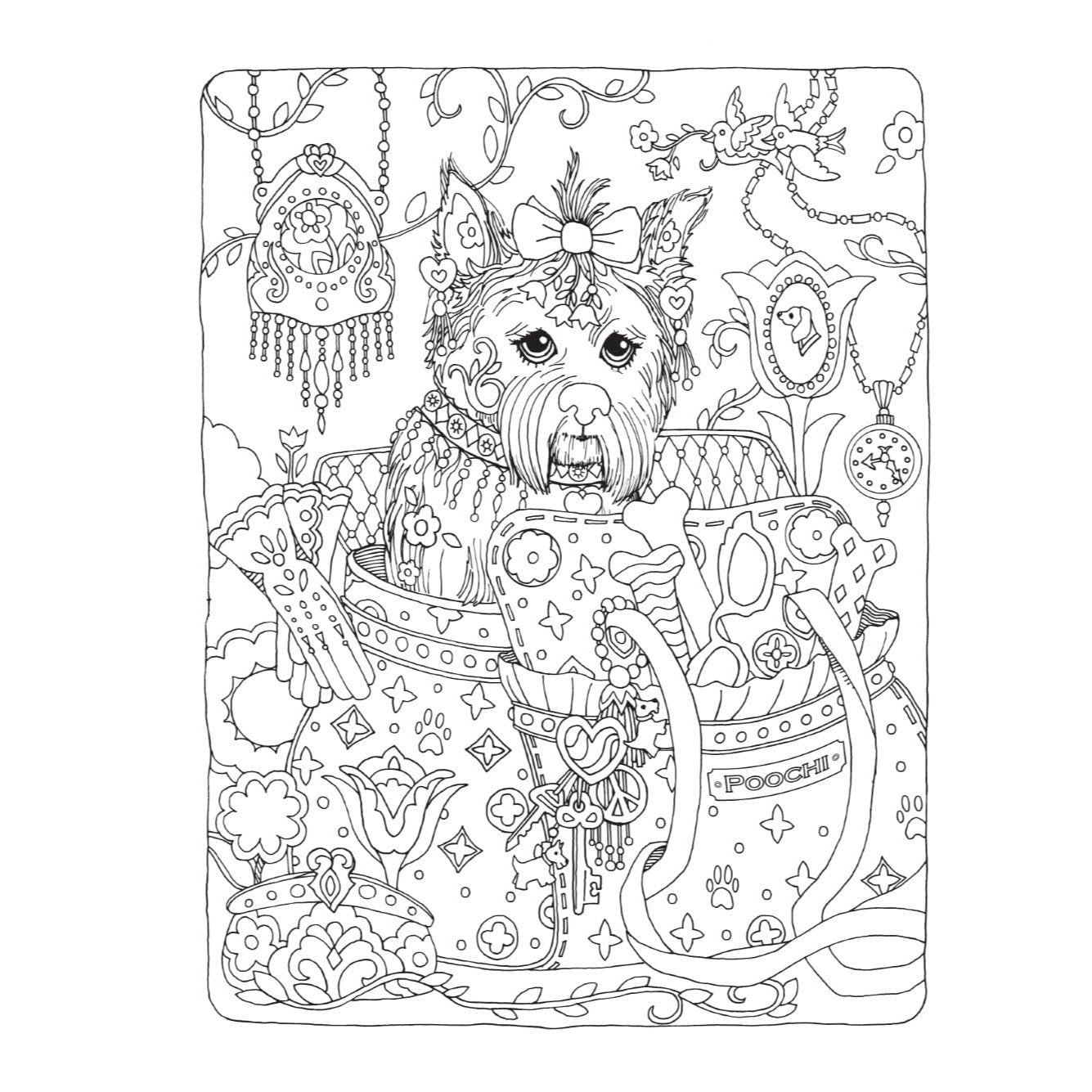 Creative Haven Dazzling Dogs Coloring Book (Spiral Bound)