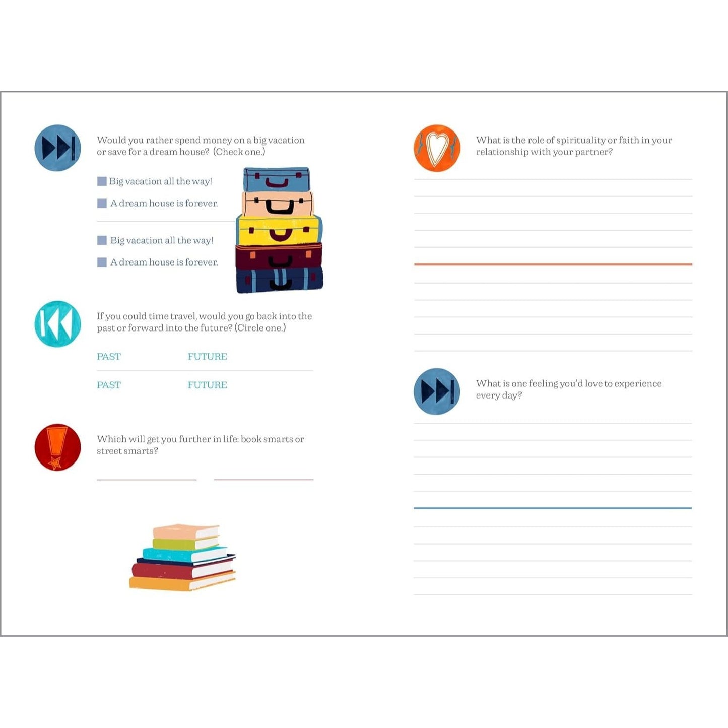 Questions for Couples Journal: 400 Questions to Enjoy, Reflect, and Connect with Your Partner (Spiral Bound)