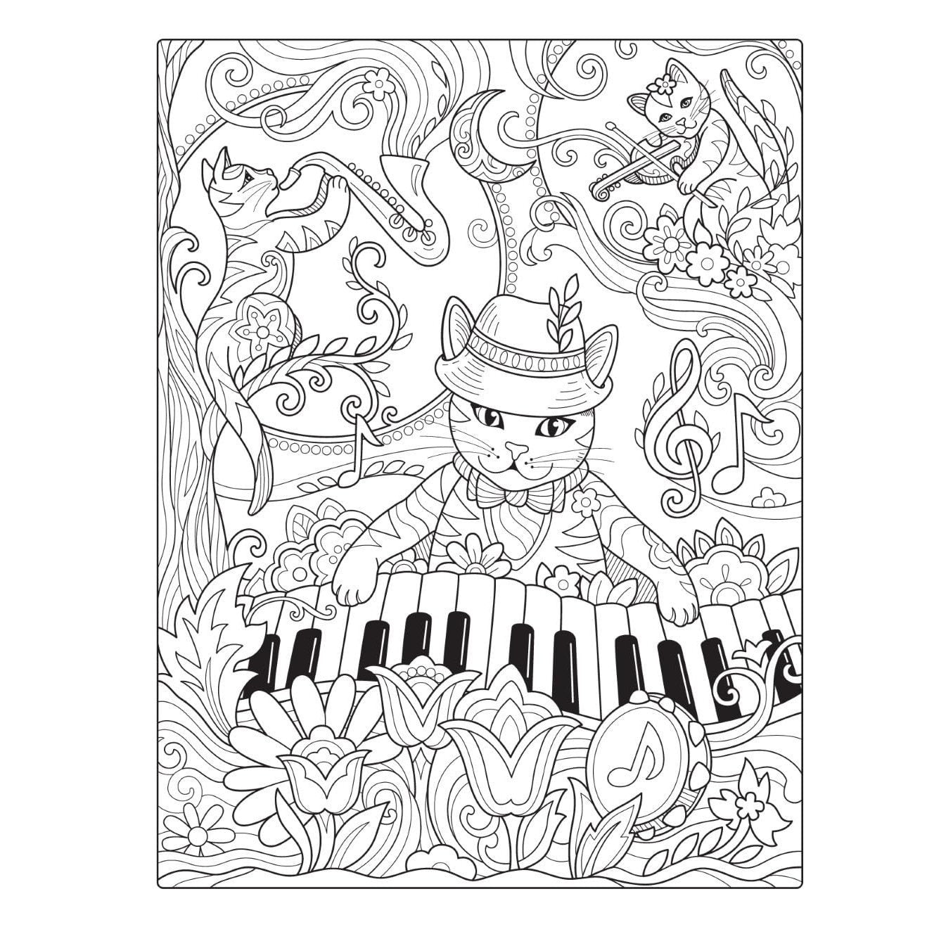 Creative Haven Country Cats & City Kitties Coloring Book