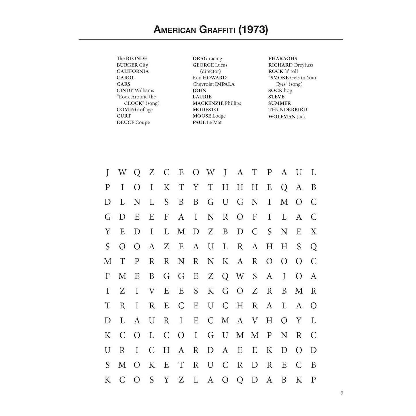 At the Movies Word Search Puzzles
