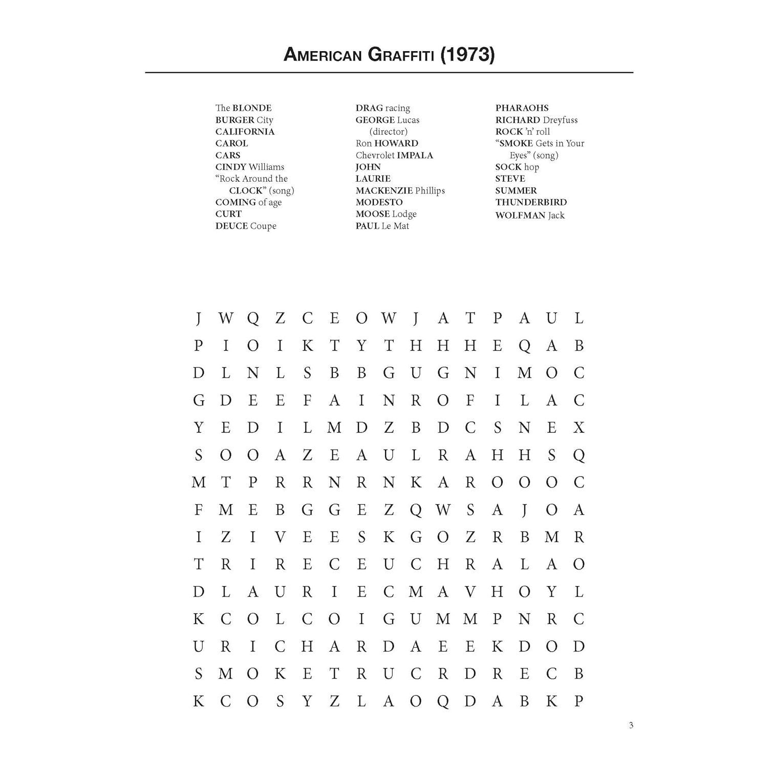 At the Movies Word Search Puzzles