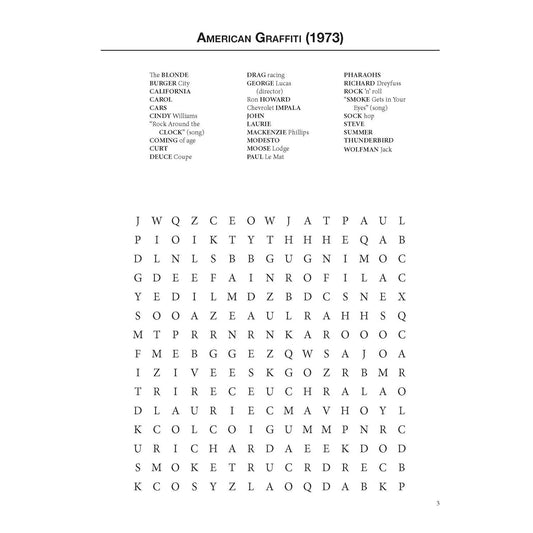 At the Movies Word Search Puzzles