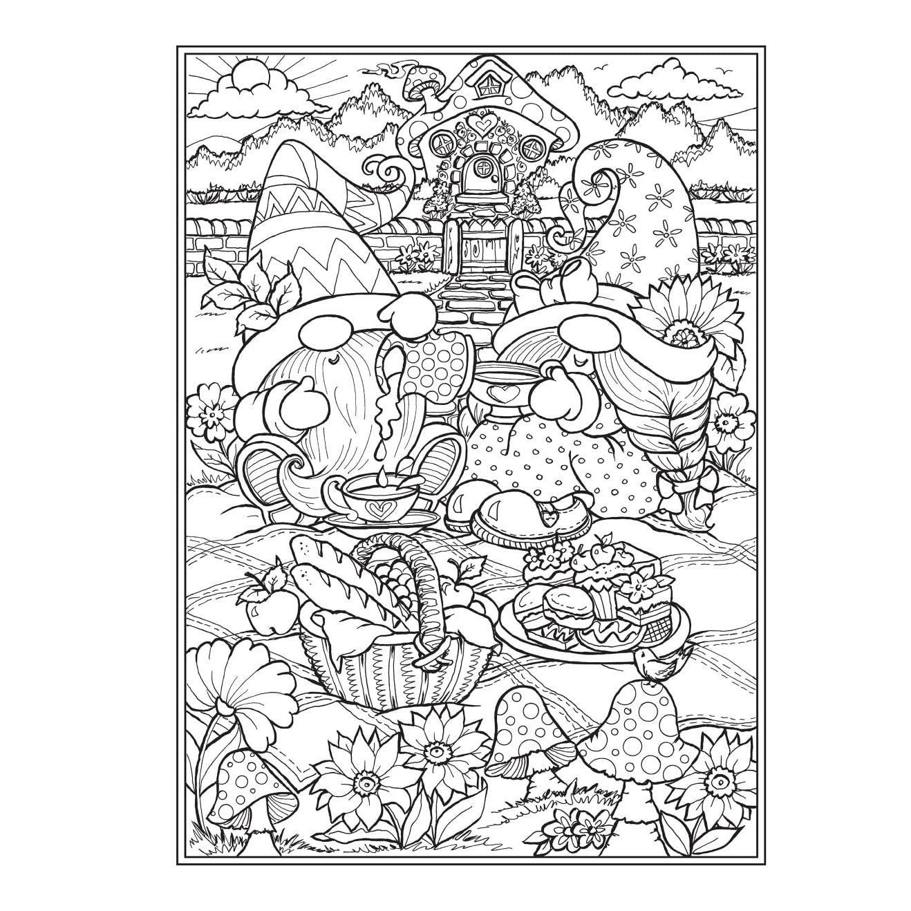 Creative Haven Garden Gnomes Coloring Book