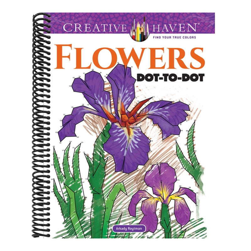 Creative Haven Flowers Dot-To-Dot Coloring Book