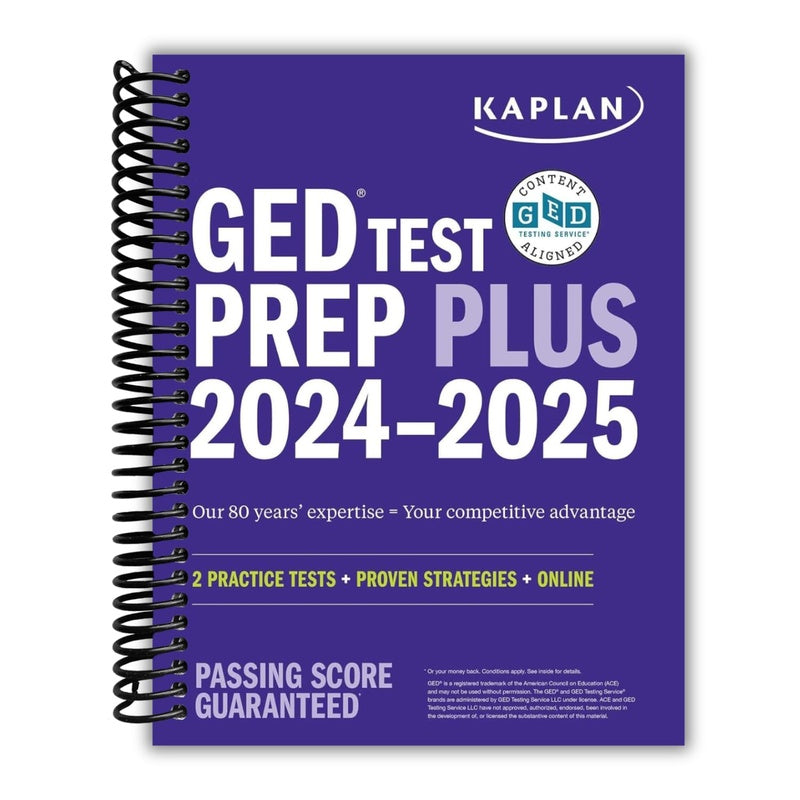 GED Test Prep Plus 2024-2025: Includes a Diagnostic Pretest, 2 Full Length Practice Tests, 1000+ Practice Questions, and 60+ Online Videos (Revised, R (Kaplan Test Prep)