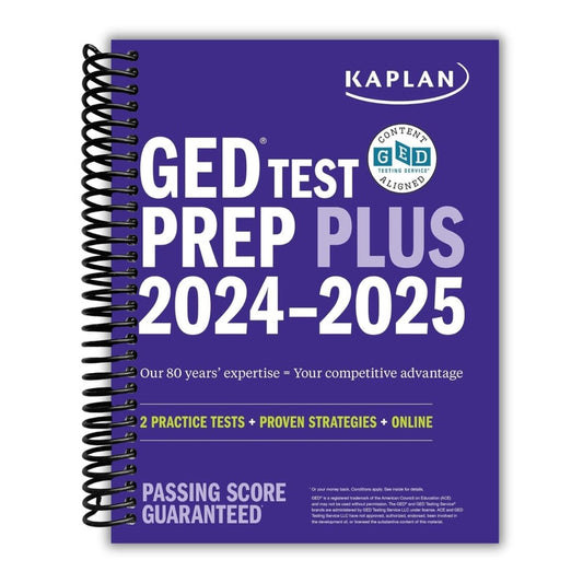 GED Test Prep Plus 2024-2025: Includes a Diagnostic Pretest, 2 Full Length Practice Tests, 1000+ Practice Questions, and 60+ Online Videos (Revised, R (Kaplan Test Prep)