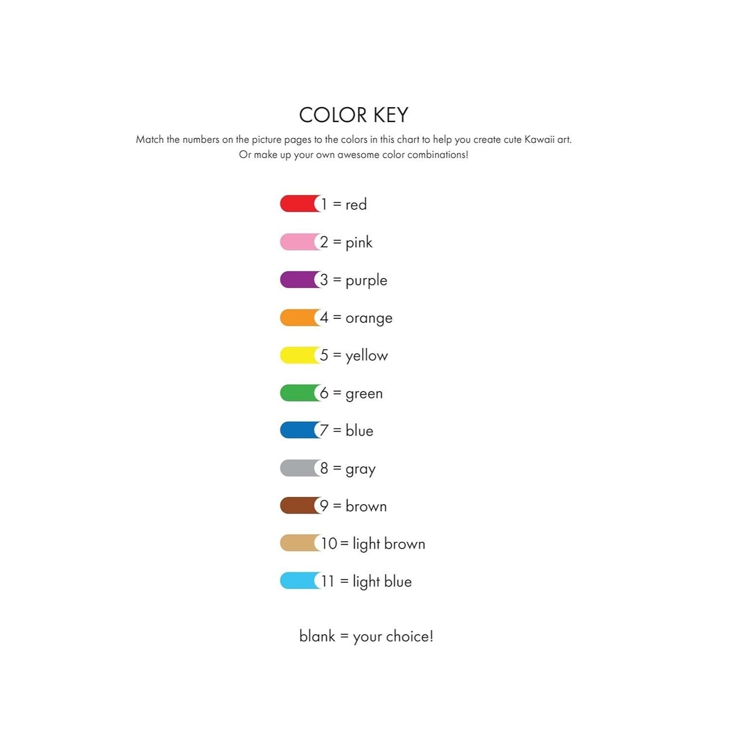 Cute Kawaii Color by Number