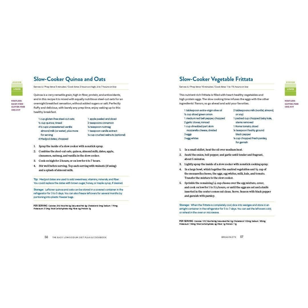 The Easy Low Sodium Diet Plan and Cookbook: Quick-Fix and Slow Cooker Meals to Start (and Stick To) a Low Salt Diet