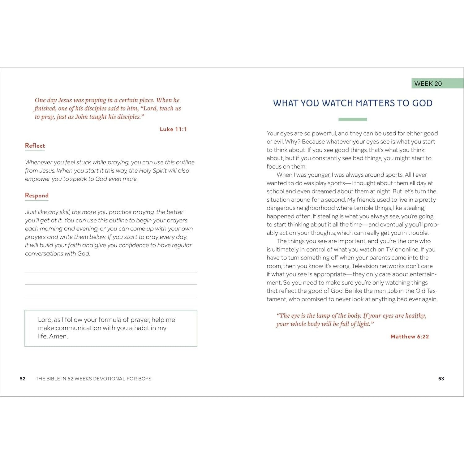 The Bible in 52 Weeks Devotional for Boys: A Year of Growing in Faith