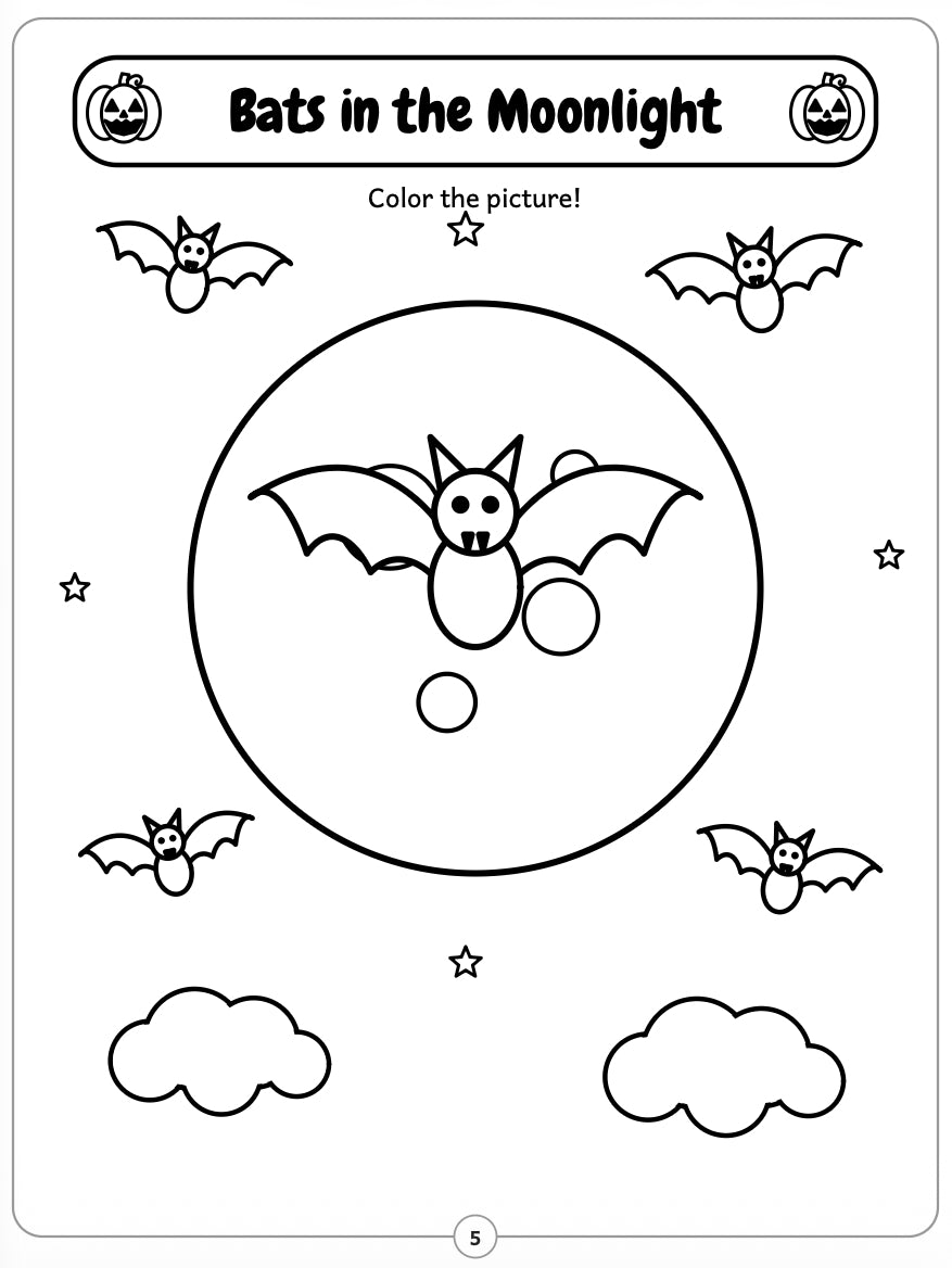 My Halloween Activity Book for Kids Ages 4-6: Coloring Pages, Math, Phonics, Word Search, Mazes & Puzzles | Fun Preschool & Kindergarten Halloween Workbook