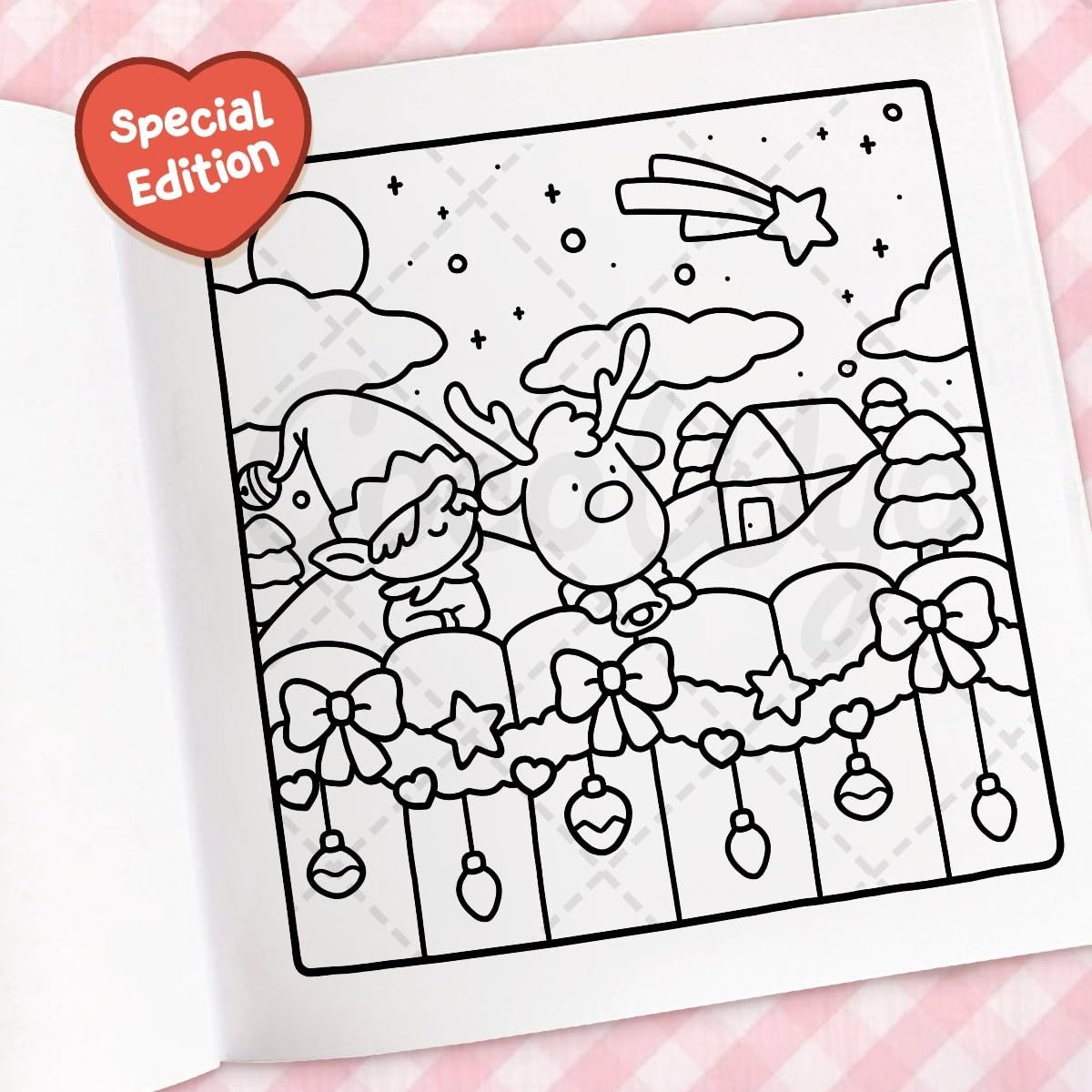 Cozy Christmas: Coloring Book for Adults and Kids (Cozy Spaces Coloring) (Spiral Bound)
