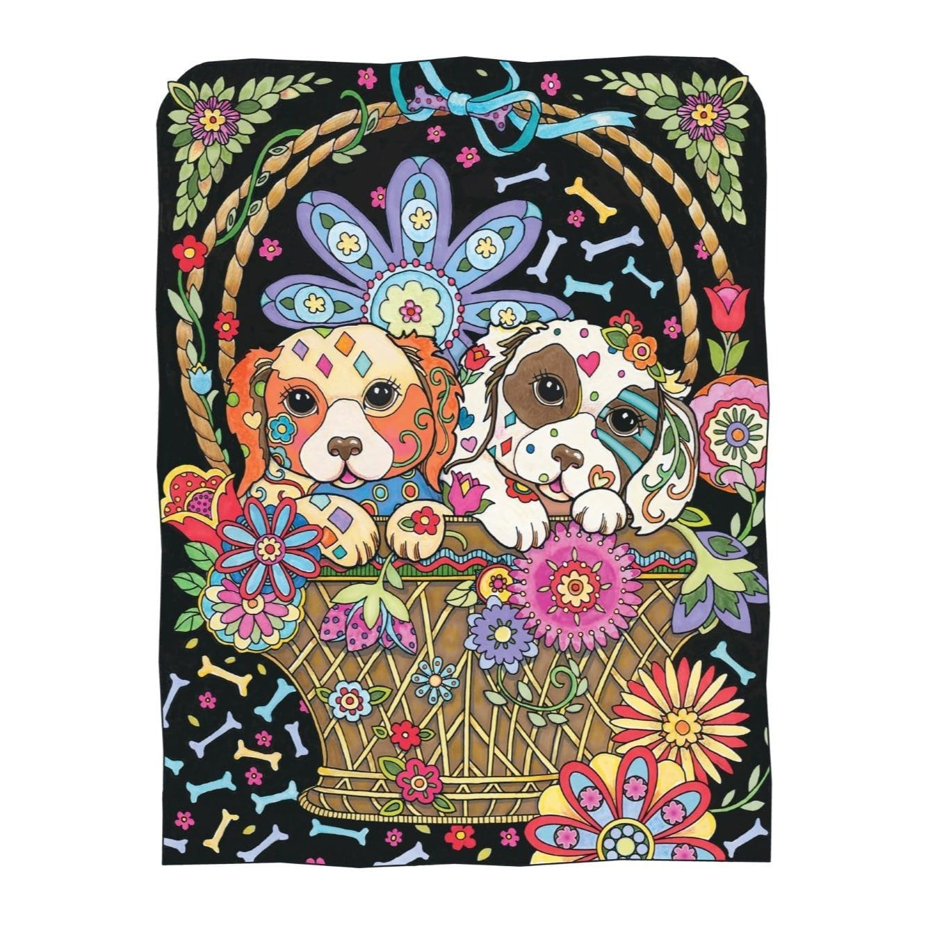 Creative Haven Dazzling Dogs Coloring Book (Spiral Bound)