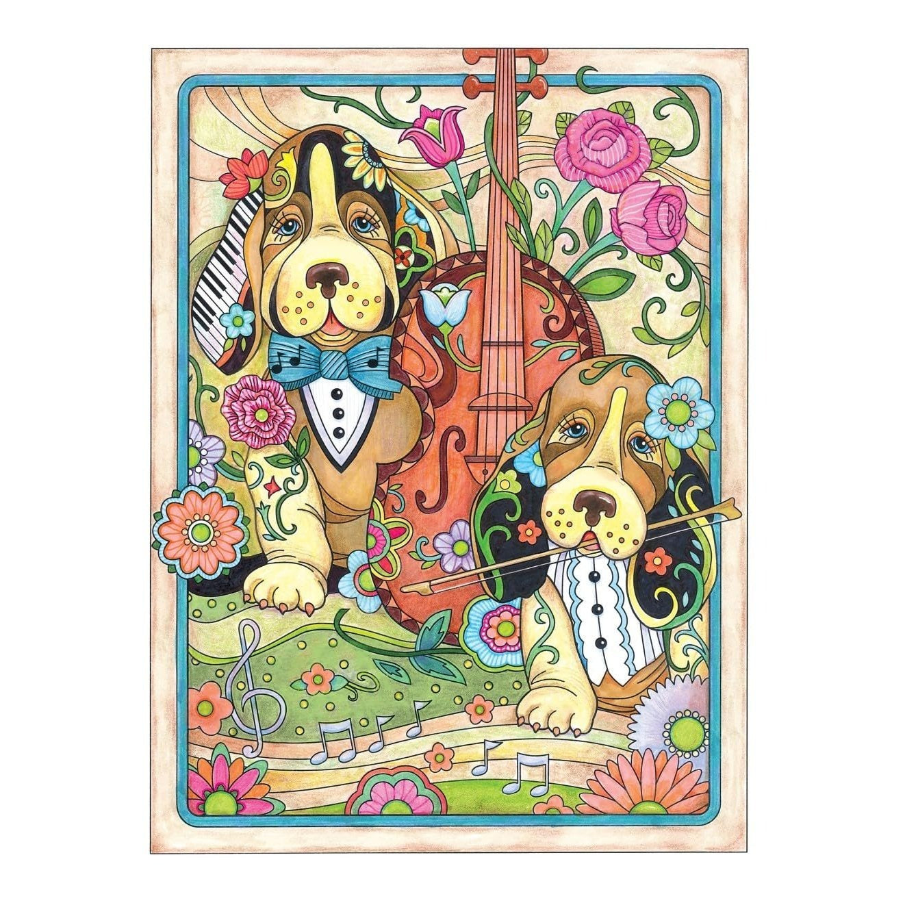 Creative Haven Playful Puppies Coloring Book