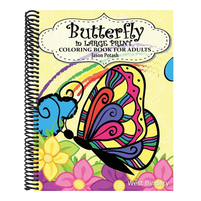 Butterfly In Large Print Coloring Book For Adults