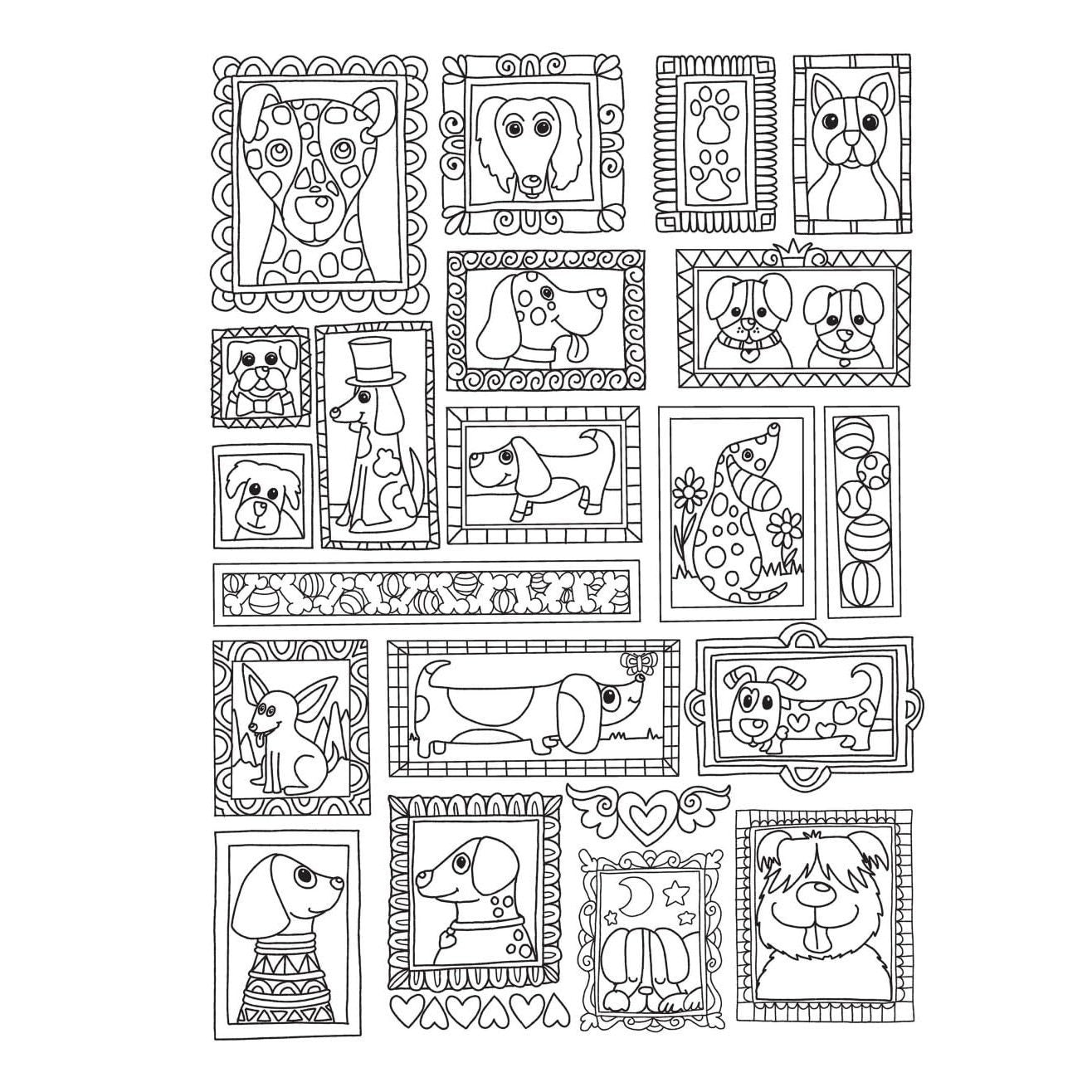 Creative Haven Adorable Dogs Coloring Book
