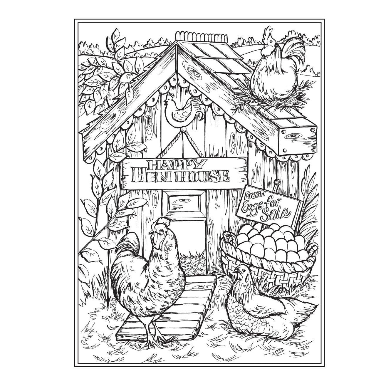 Creative Haven Country Farm Scenes Coloring Book