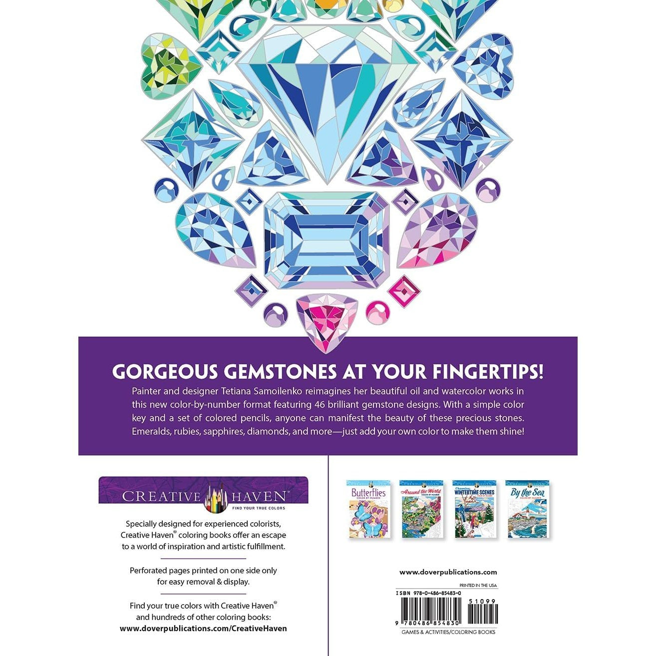 Creative Haven Gemstones Color by Number