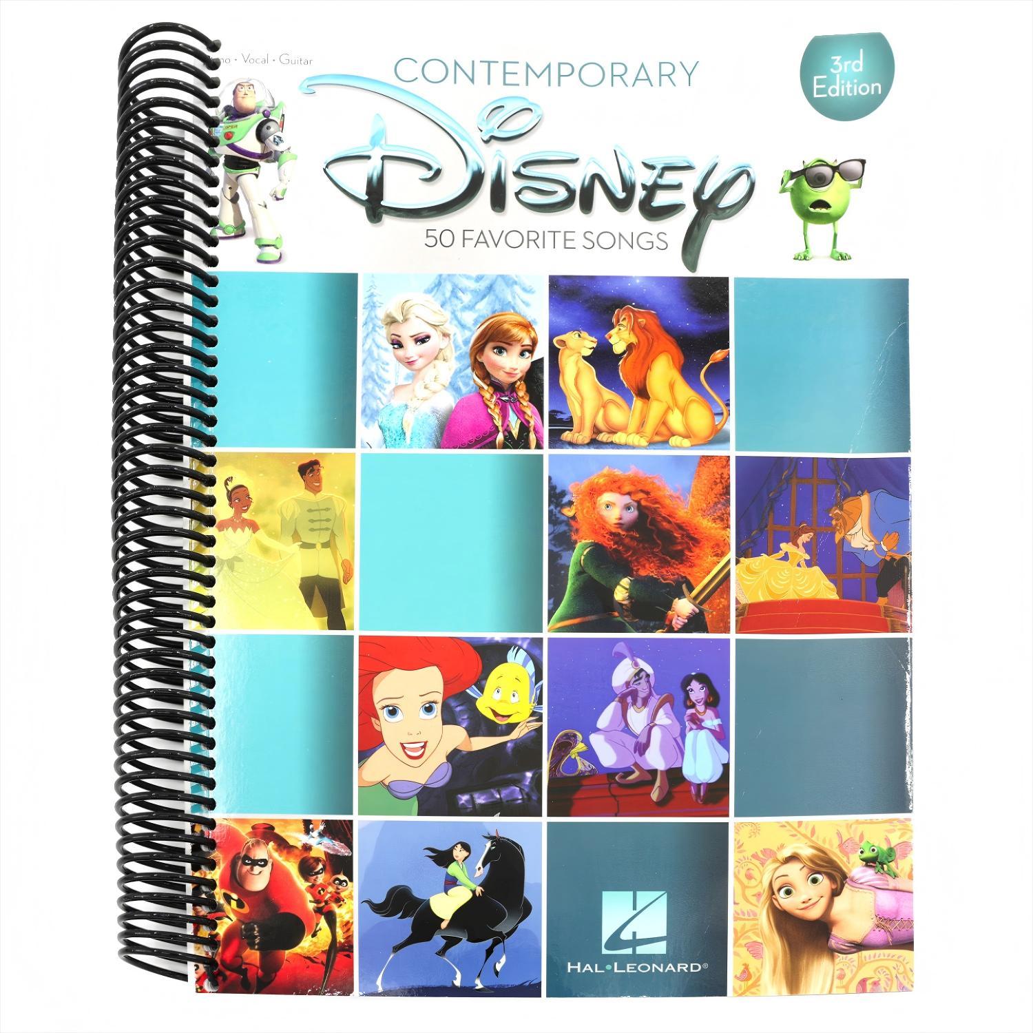 Contemporary Disney: 50 Favorite Songs - Disney Piano Book for Piano, Guitar, Vocal - Outstanding Sheet Music Book Collection - Vocal, Guitar, and Pia (Spiral Bound)
