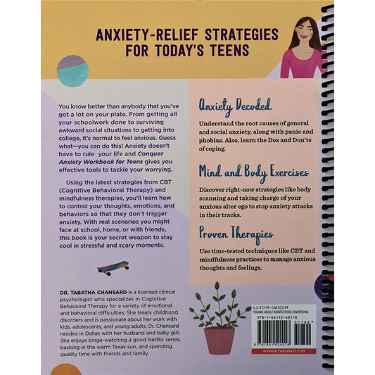 Conquer Anxiety Workbook for Teens: Find Peace from Worry, Panic, Fear, and Phobias (Spiral Bound)