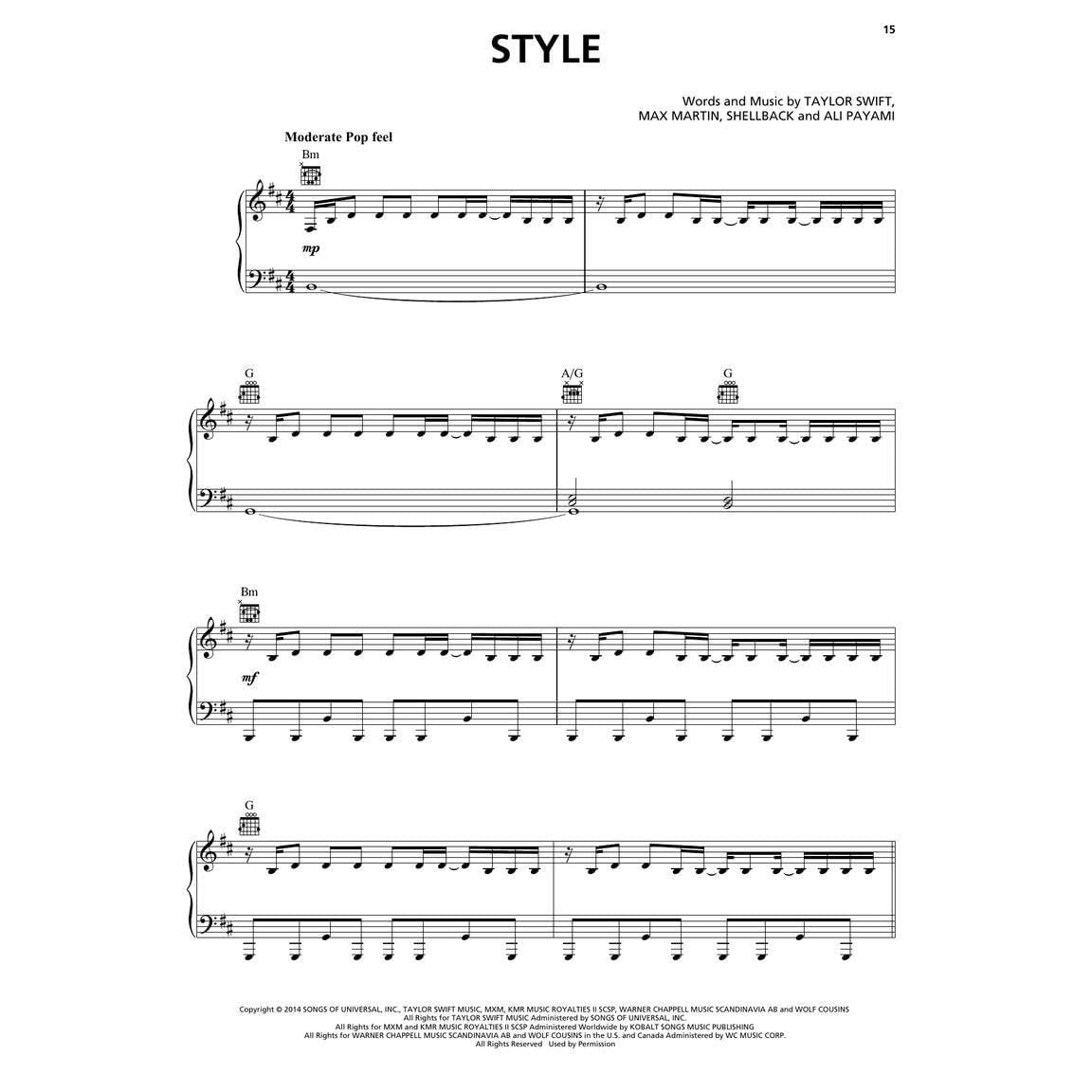 Taylor Swift - 1989 (Taylor's Version): Piano/Vocal/Guitar Songbook (Spiral Bound)
