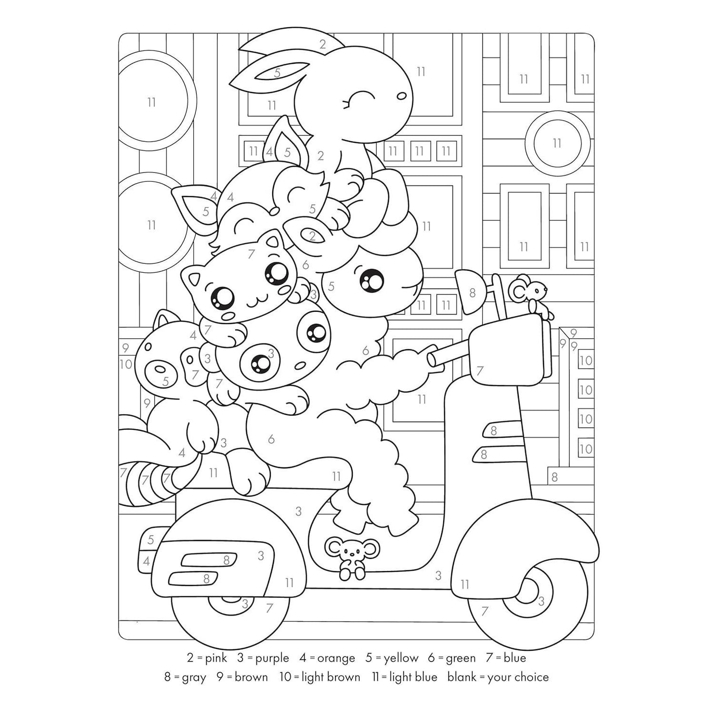 Cute Kawaii Color by Number
