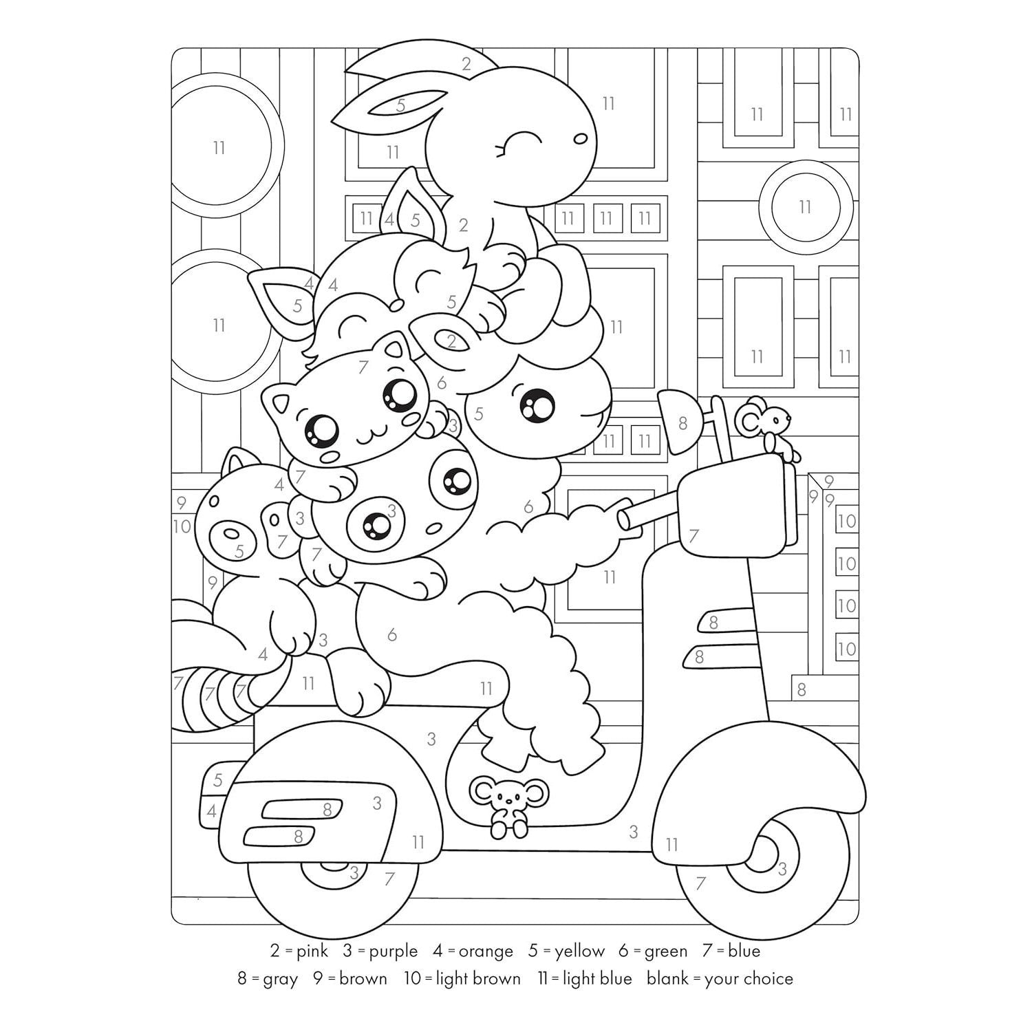 Cute Kawaii Color by Number