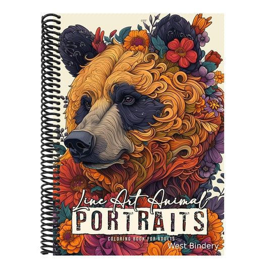 Line Art Animal Portraits Coloring Book for Adults: Line Art Coloring Book - abstract flowers Coloring Book zentangle animals coloring book