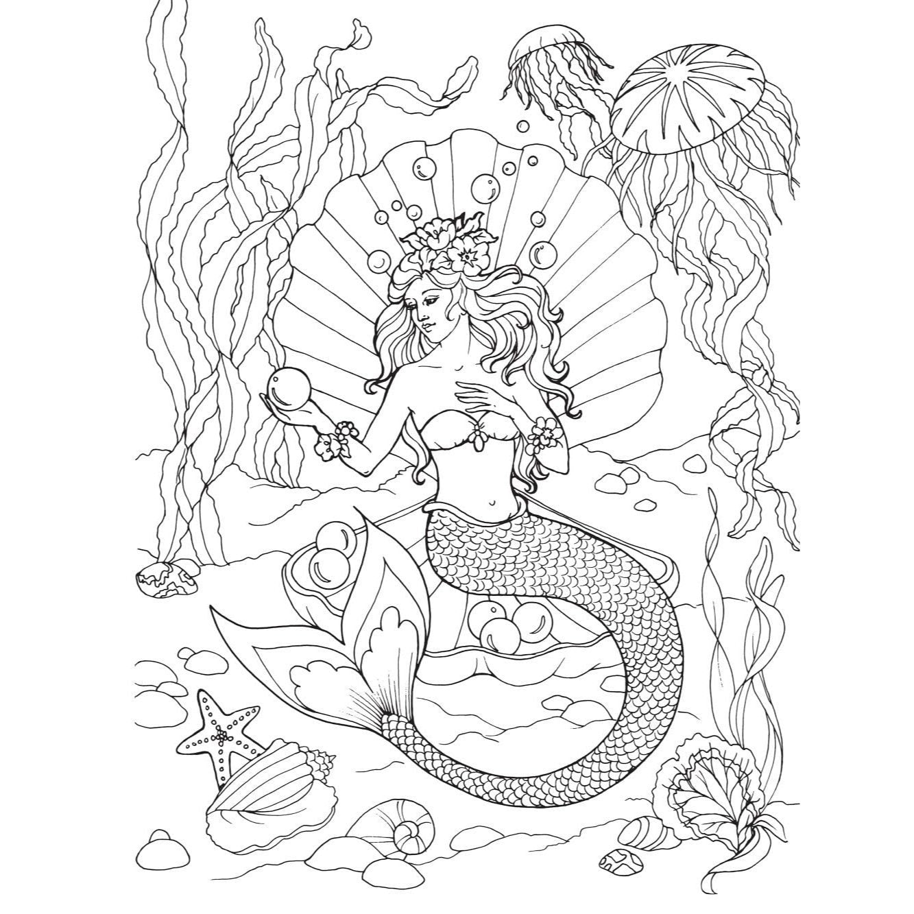 Creative Haven Mermaids Coloring Book