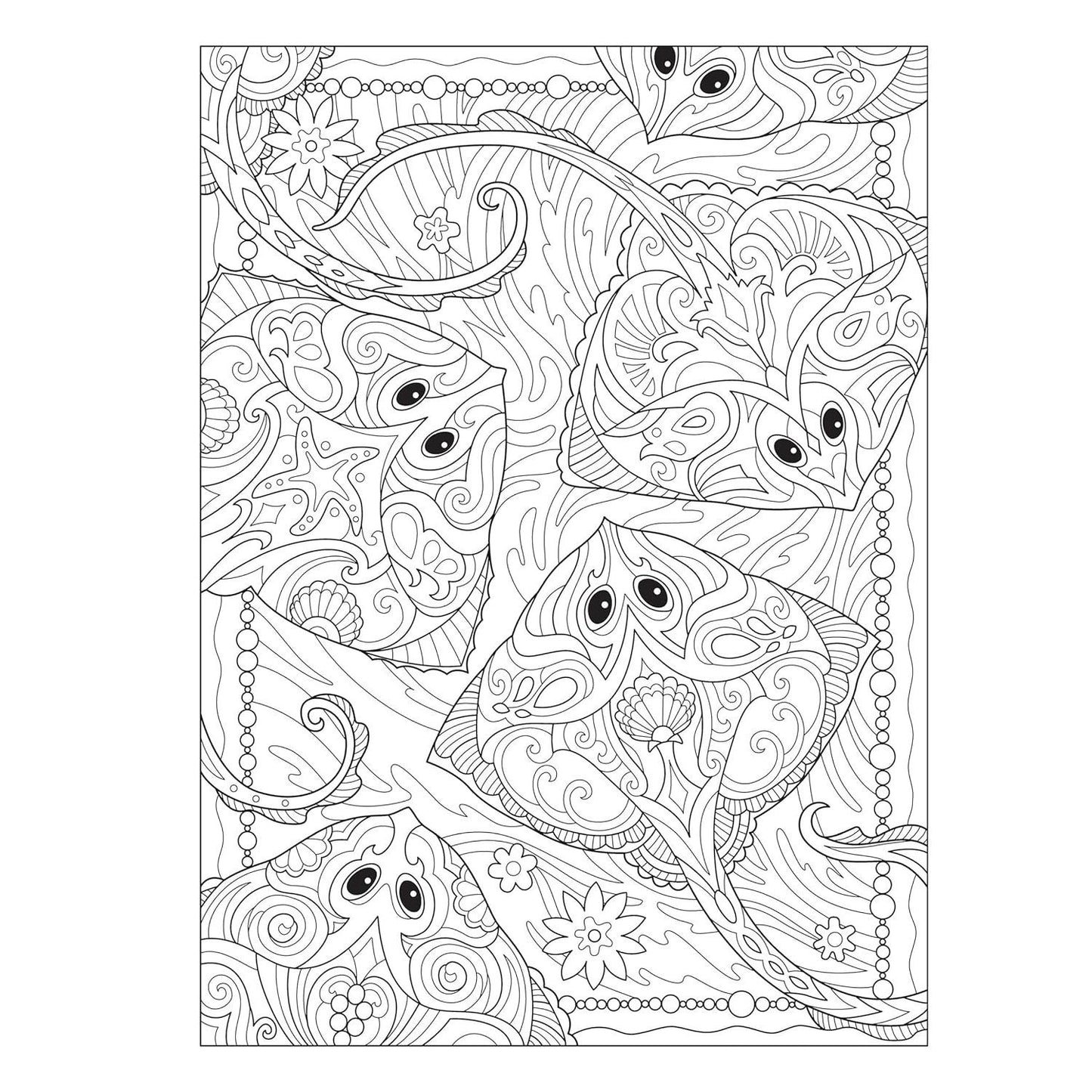 Creative Haven Fanciful Sea Life Coloring Book (Spiral Bound)
