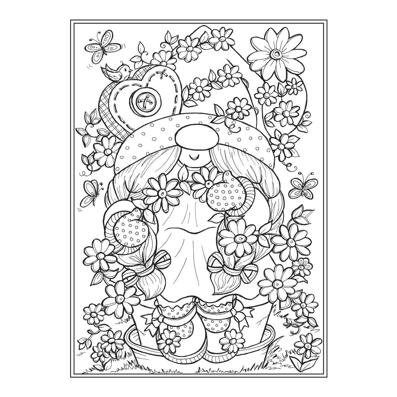 Whimsical Gnomes Coloring Book