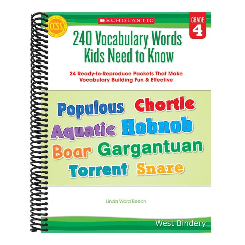 240 Vocabulary Words Kids Need to Know: Grade 4