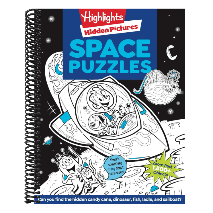 Space Puzzles: Solar System Puzzle Book for Kids 6-12, Fun Space Gift with Activities and Games, Over 100 Puzzles and More Than 1,800 Hidden Objects t