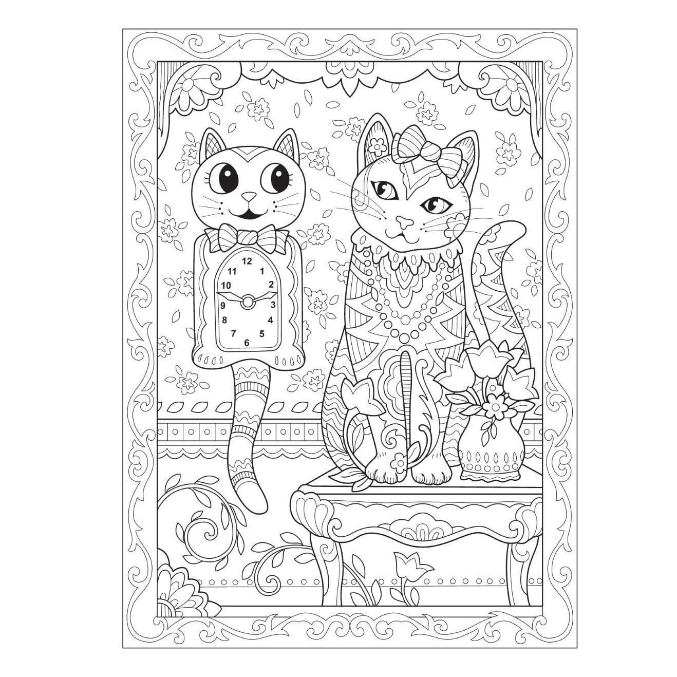 Creative Haven Country Cats & City Kitties Coloring Book