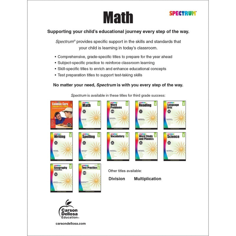 Spectrum Math Workbook, Grade 3: Volume 4 (Spiral Bound)