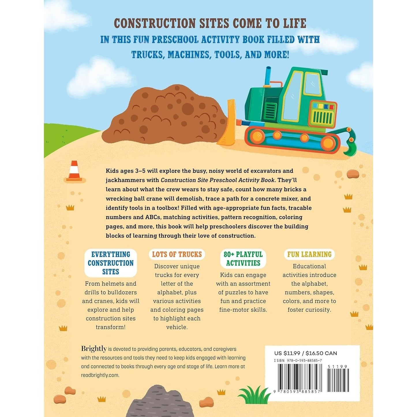 Construction Site Preschool Activity Book: Fun Learning with Trucks, Tools, and Mighty Machines