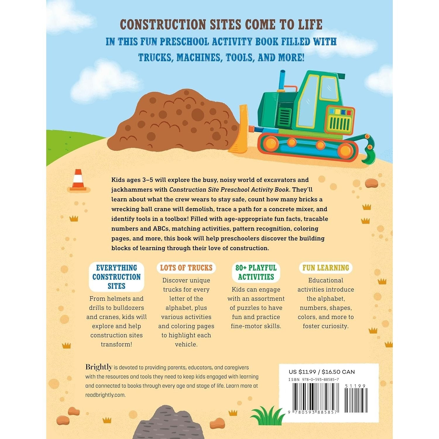 Construction Site Preschool Activity Book: Fun Learning with Trucks, Tools, and Mighty Machines