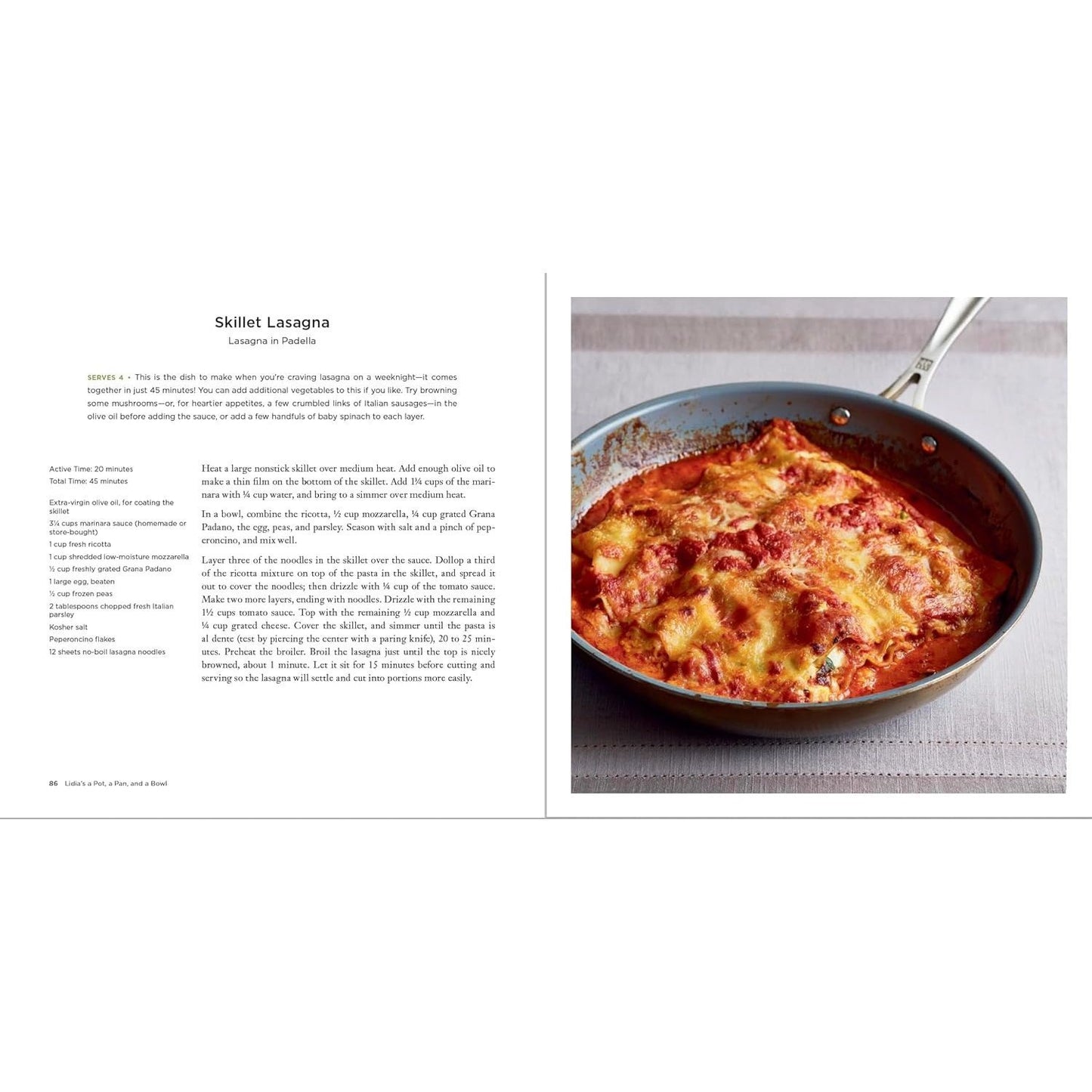 Lidia's a Pot, a Pan, and a Bowl: Simple Recipes for Perfect Meals: A Cookbook (Spiral Bound)