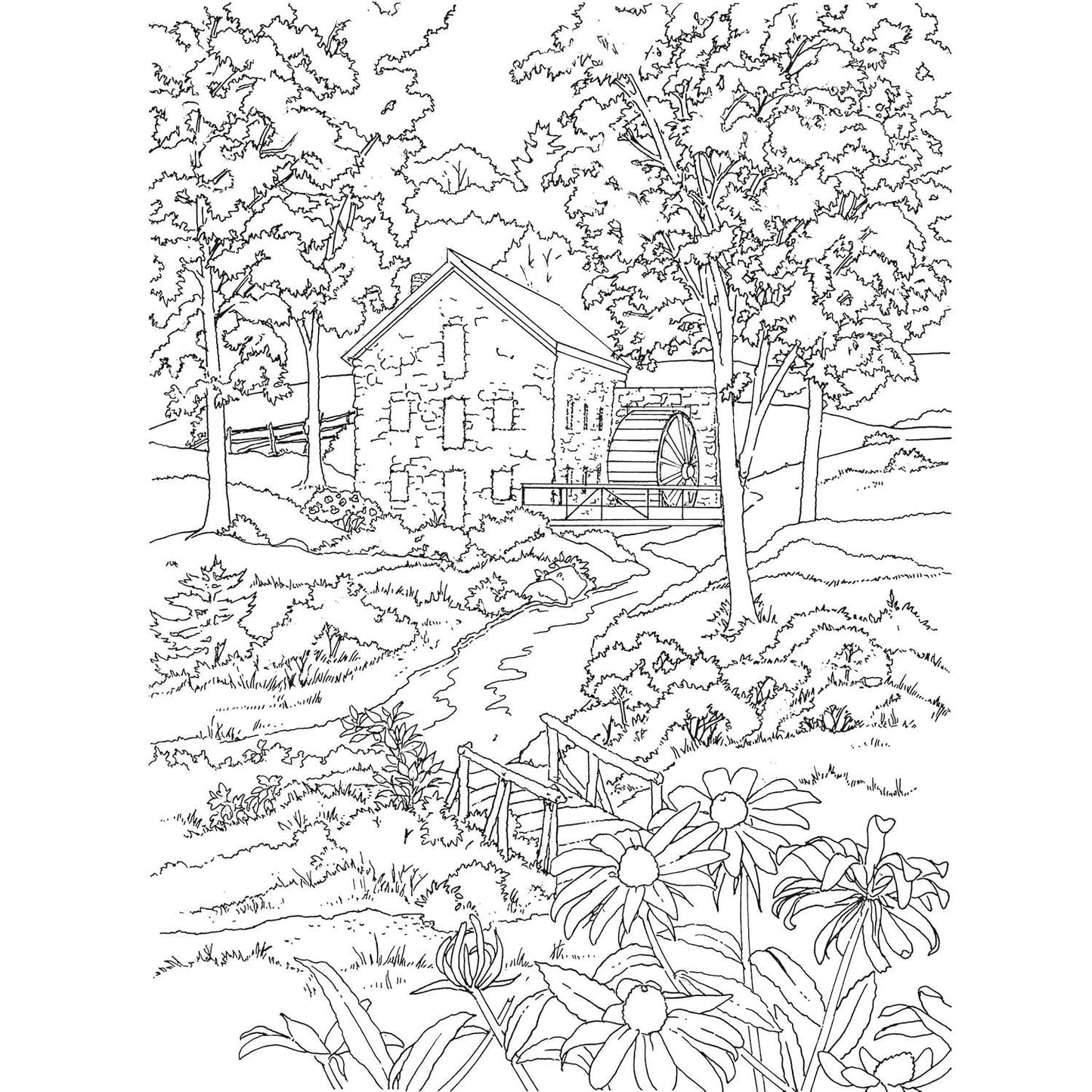 Country Scenes Coloring Book