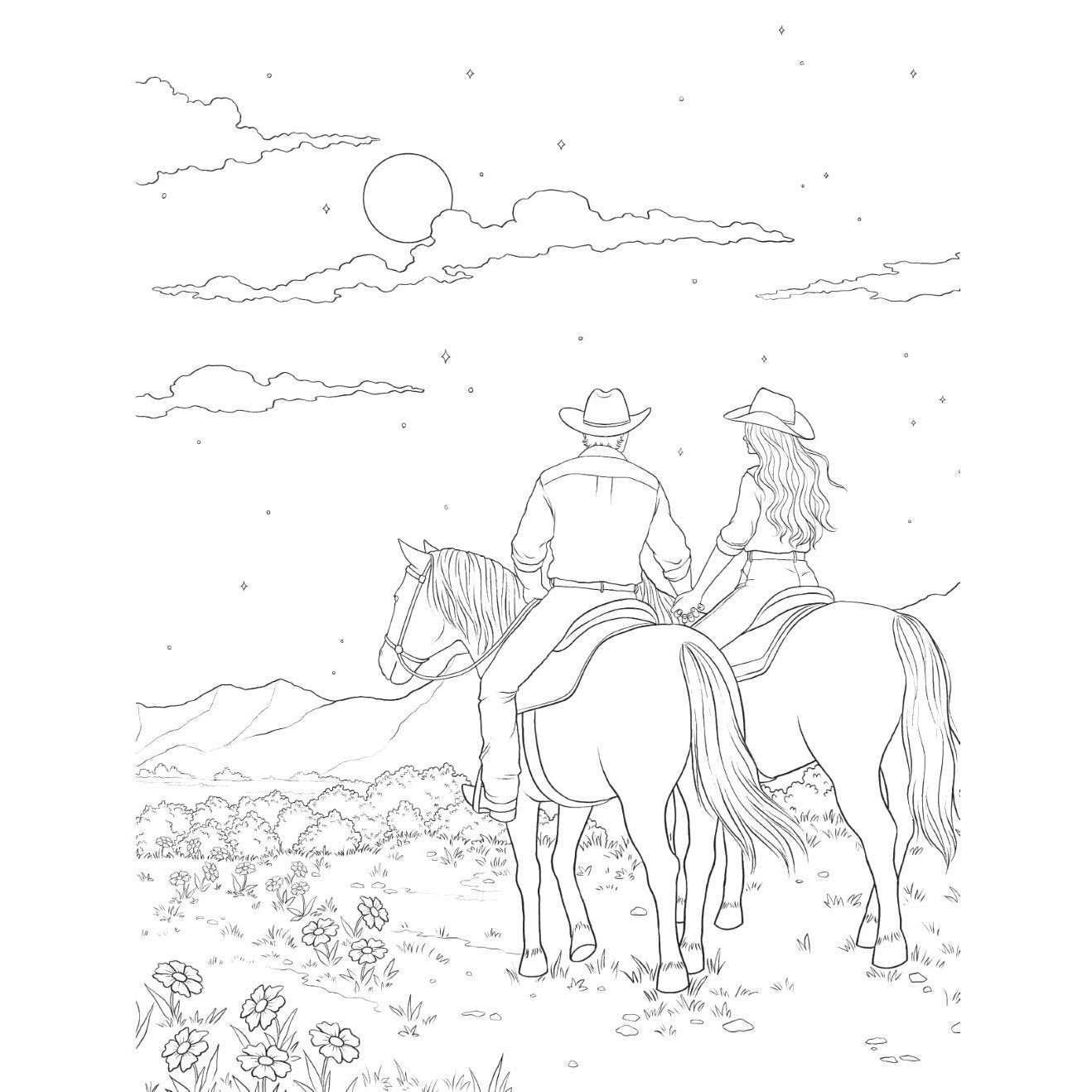 Western Romance: A Coloring & Sticker Book