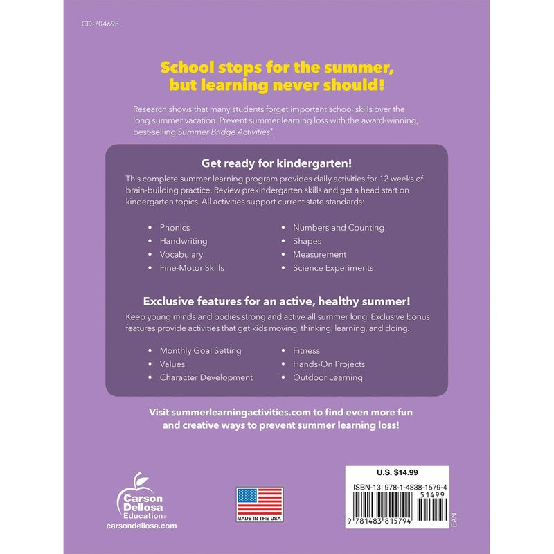 Summer Bridge Activities, Grades Pk - K: Volume 1 (Summer Bridge Activities)