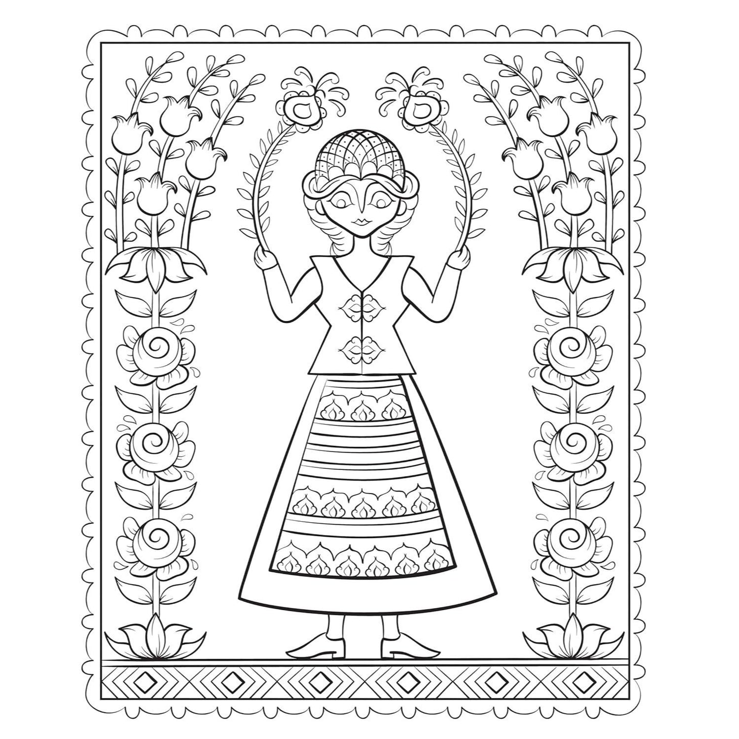 Creative Haven Scandinavian Folk Art Coloring Book