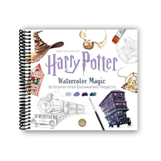 Harry Potter Watercolor Magic: 32 Step-By-Step Enchanting Projects (Harry Potter Crafts, Gifts for Harry Potter Fans) (Spiral Bound)