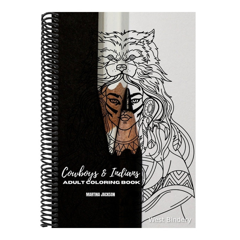 Adult Coloring Book Cowboys & Indians 6x9: 40 Detailed Coloring Pages Theme Of Cowboy & Indians