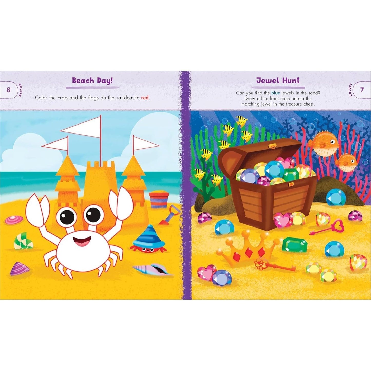 Preschool Activity Book Ocean Animals: 75 Games to Learn Letters, Numbers, Colors, and Shapes (School Skills Activity Books)