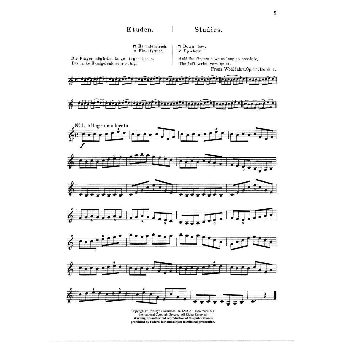 Franz Wohlfahrt - 60 Studies, Op. 45 Complete, Schirmer Library of Classics Volume 2046 (Schirmer's Library of Musical Classics #2046) (Spiral-bound) (Spiral Bound)