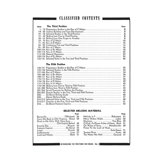 Introducing the Positions for Violin: Volume 1 - Third and Fifth Position Beginner Violin Book