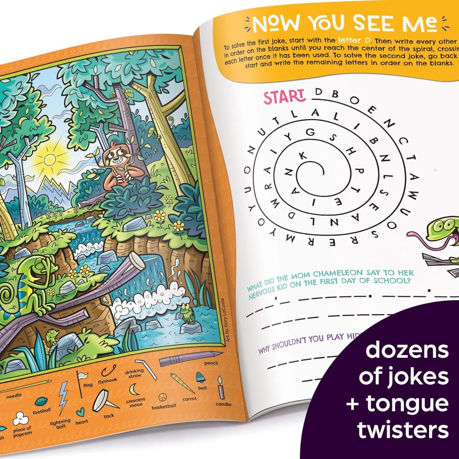 Silliest Hidden Pictures Puzzles Ever: Search-And-Find Book for Kids 6 and Up with Over 1,000 Hidden Objects, Road Trip Games, Silly Jokes and Wacky R (Highlights Hidden Pictures)